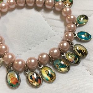 Holy Saints Pastel Pearl Stretch Bracelet